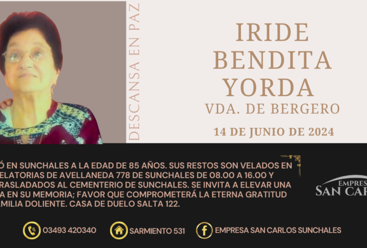#IrideBenditaYorda