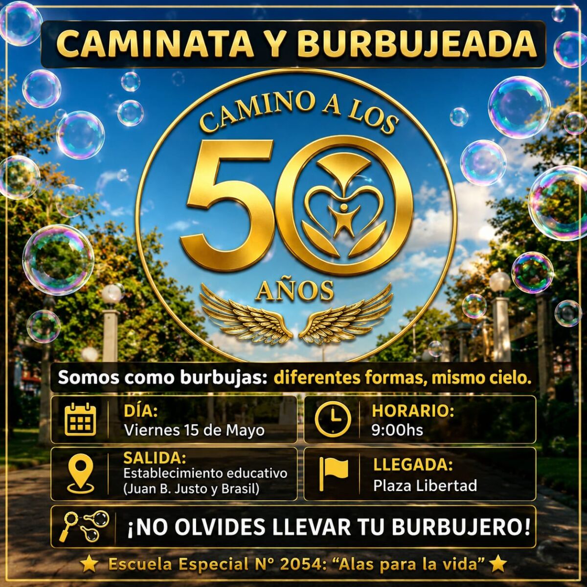 Caminata y Burbujeada abierta a la comunidad