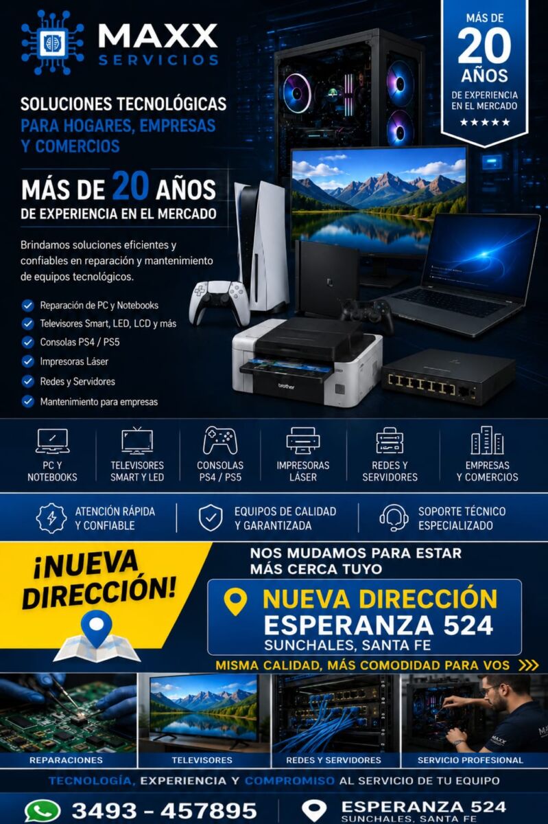 Maxx Servicios se muda: Pablo y Lucas anuncian su nueva dirección en Sunchales