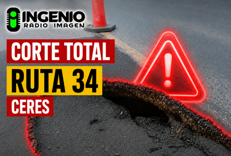 Ruta 34 cerrada al tránsito entre arrufó y ceres por afectaciones en una alcantarilla