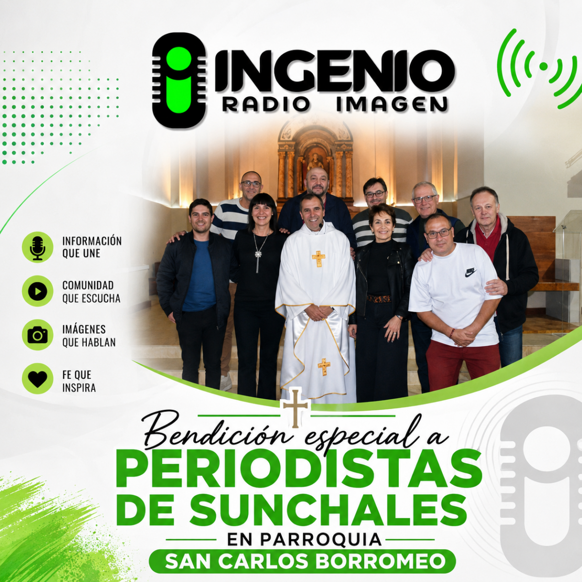 Bendición especial a periodistas de Sunchales en San Carlos Borromeo