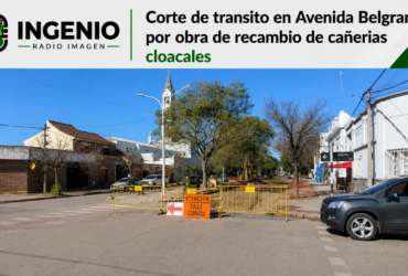 Corte de transito en Avenida Belgrano por obra de recambio de cañerias cloacales