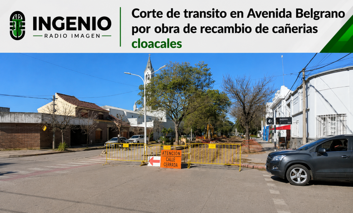 Corte de transito en Avenida Belgrano por obra de recambio de cañerias cloacales