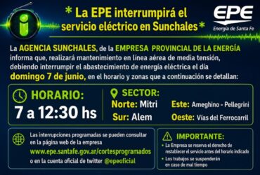 La EPE realizará mantenimiento en media tensió