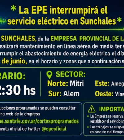 La EPE realizará mantenimiento en media tensió