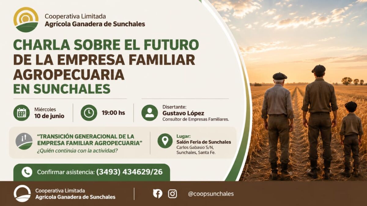 Charla sobre el futuro de la empresa familiar agropecuaria en Sunchales