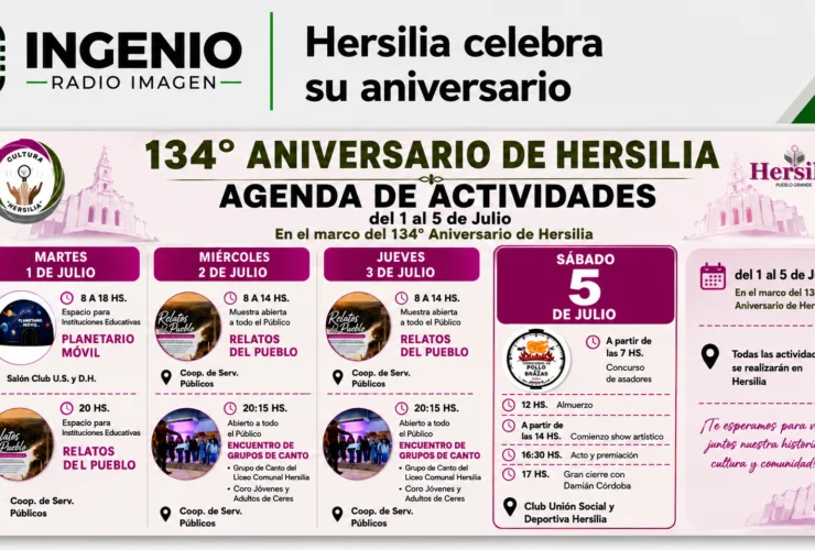 Hersilia celebra su aniversario con una semana de actividades