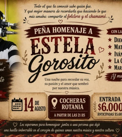 14 de agosto Peña en homenaje a Estela Gorosito