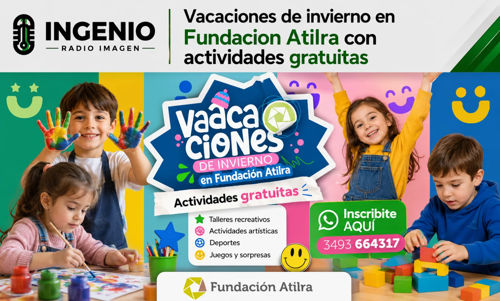 Vacaciones de invierno en Fundacion Atilra con actividades gratuitas