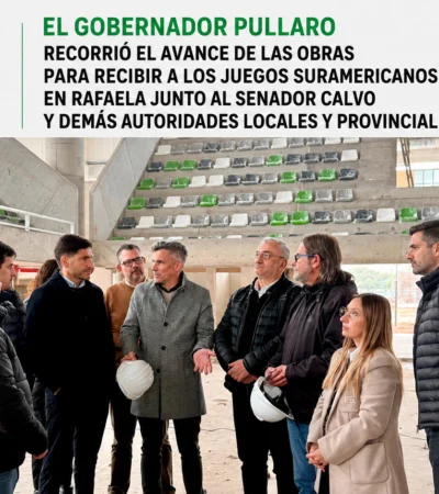 Pullaro recorrió obras para Juegos Suramericanos en Rafaela