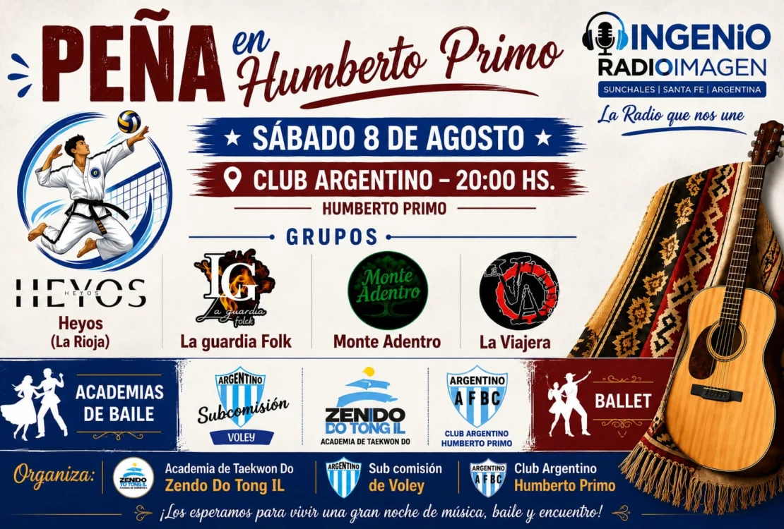 Humberto Primo se prepara para una gran peña folklórica con música, baile y tradición