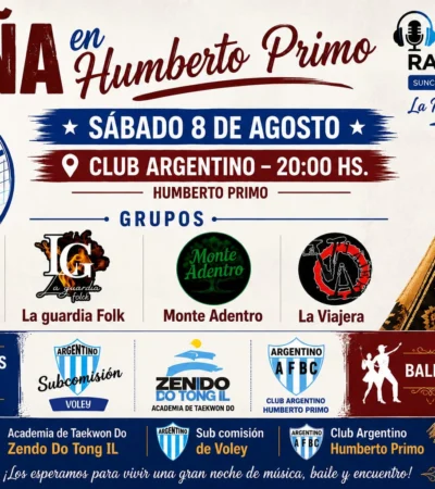 Humberto Primo se prepara para una gran peña folklórica con música, baile y tradición
