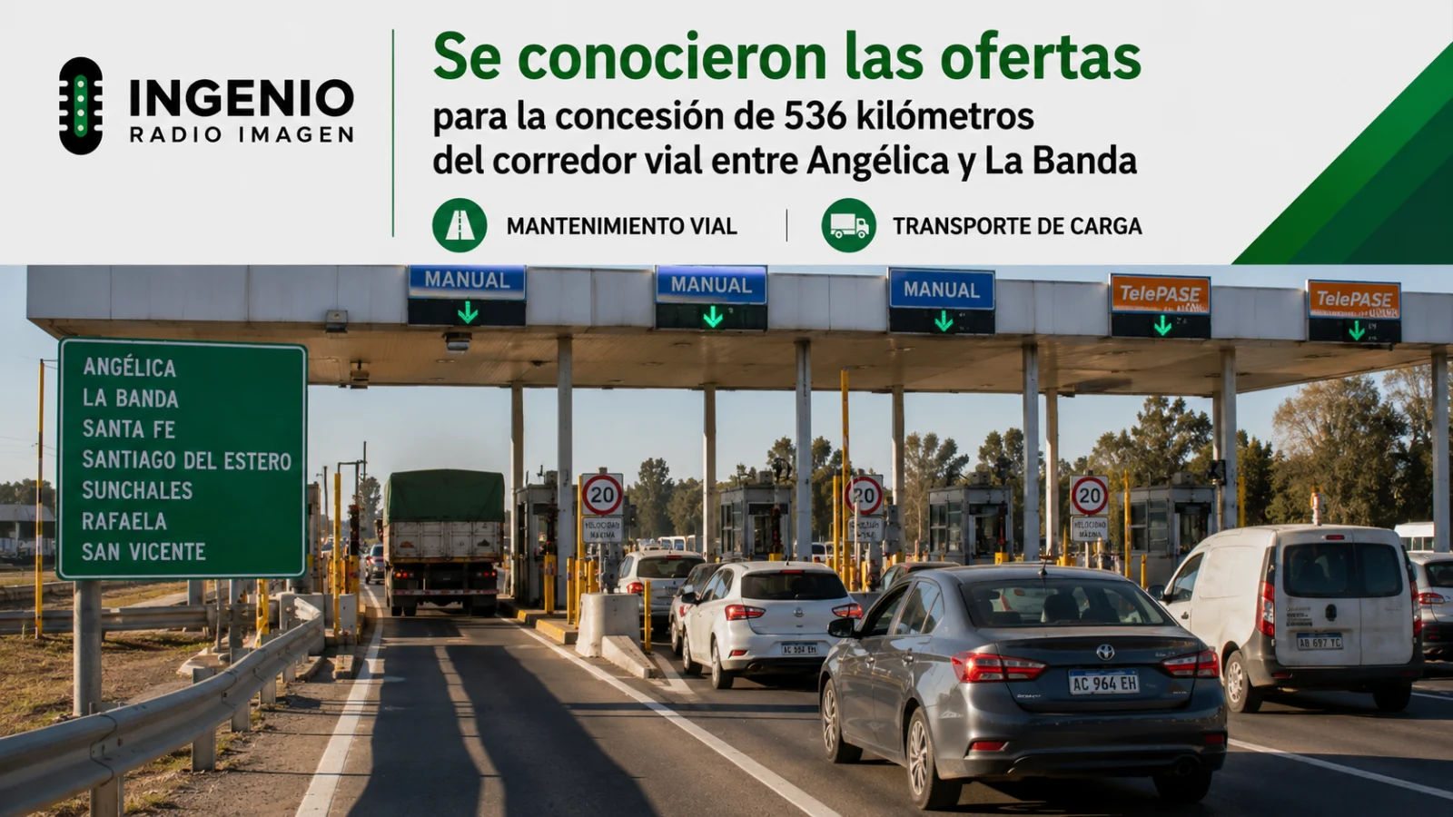 ofertas para la concesión, corredor vial entre Angélica y La Banda