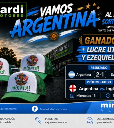 Al final sorteamos dos gorras del Mundial de Minardi Automotores.