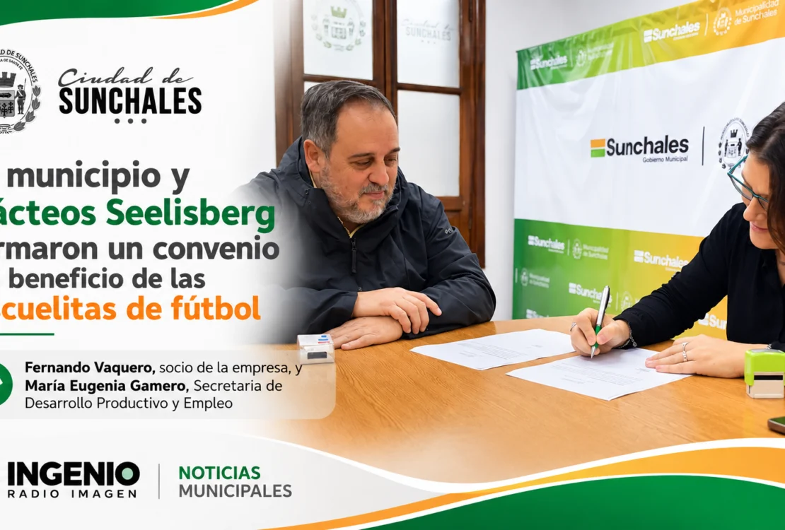 Convenio entre el Municipio y Lácteos Seelisberg para las escuelitas de fútbol