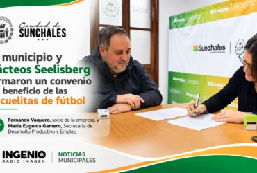 Convenio entre el Municipio y Lácteos Seelisberg para las escuelitas de fútbol