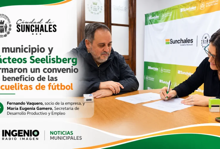 Convenio entre el Municipio y Lácteos Seelisberg para las escuelitas de fútbol