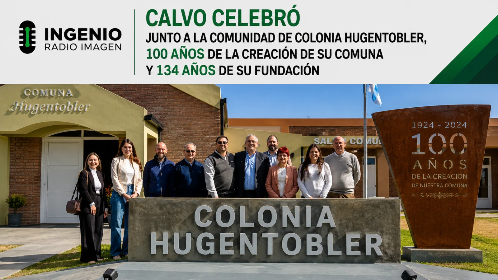Calvo celebró los 100 años de la Comuna de Colonia Hugentobler