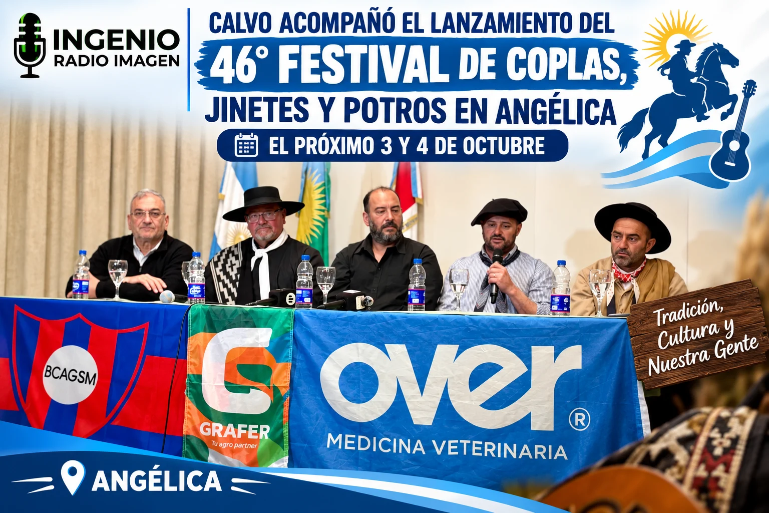 CALVO ACOMPAÑÓ EL LANZAMIENTO FESTIVAL DE COPLAS, JINETES Y POTROS EN ANGÉLICA
