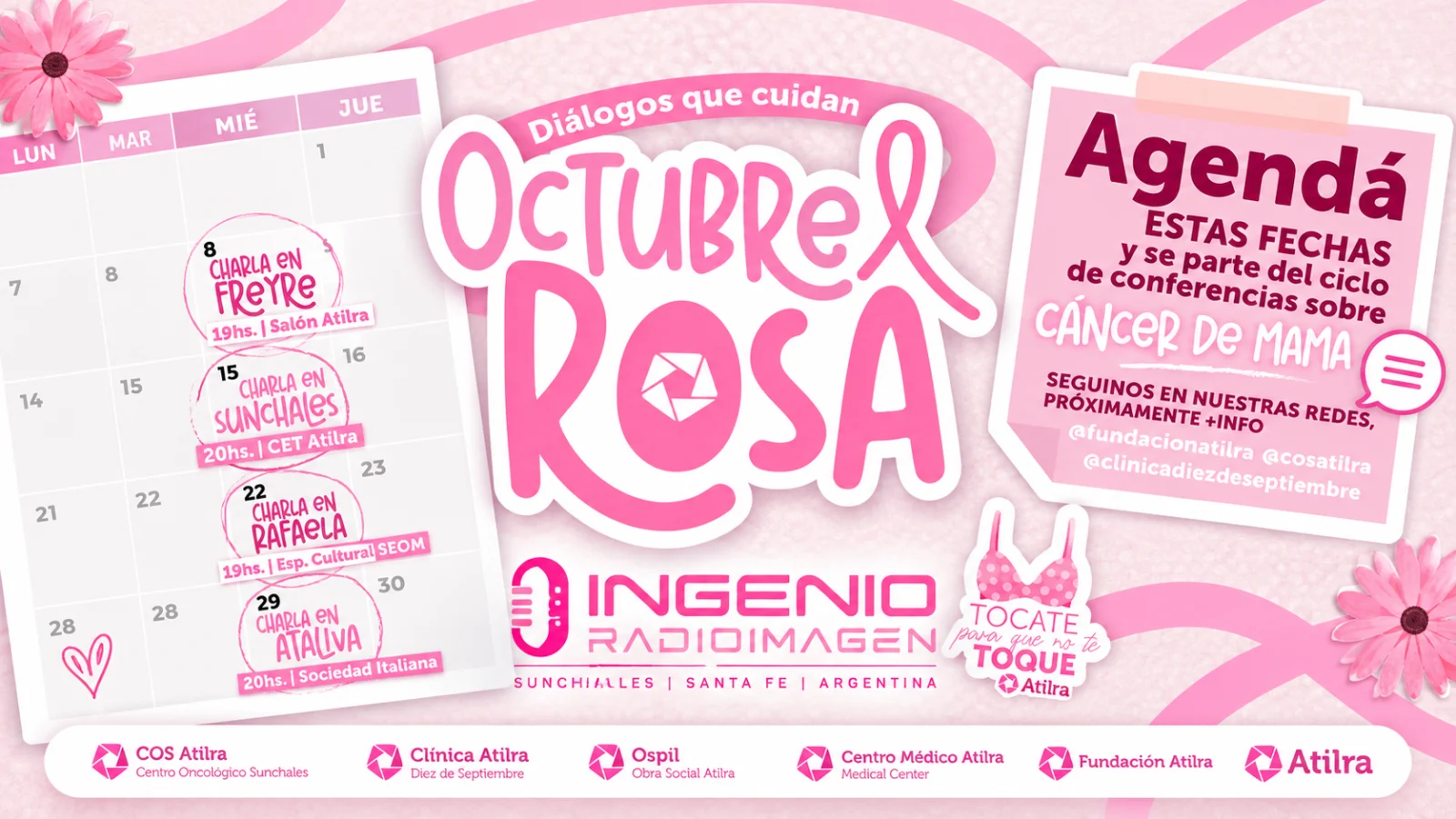Ciclo de conferencias Octubre Rosa de Atilra Dialogos que cuidan